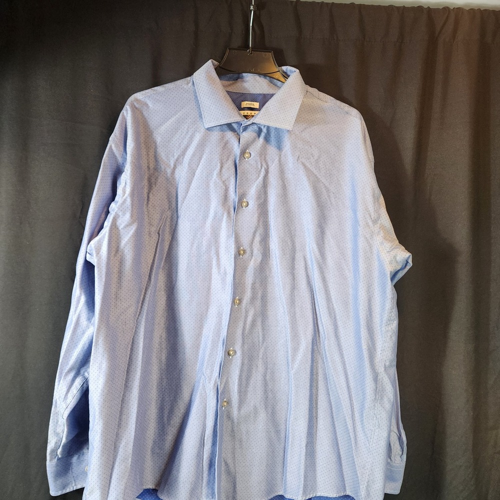 Joseph Abboud Non Iron Classic Fit‎ Blue Dot Dress Shirt Mens 2X Cotton